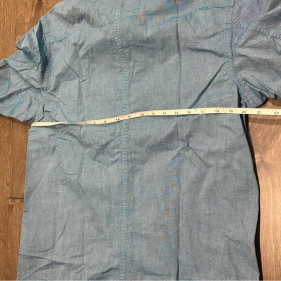 Bench Men's Long Sleeve Blue Collared Button Up Shirt with Pocket, Size Medium - Picture 6 of 7